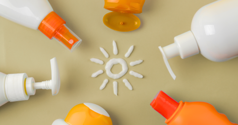 Various generic sunscreen bottles