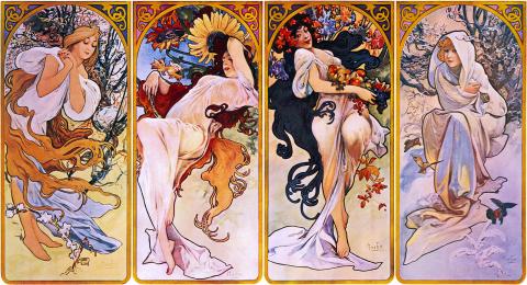 Four Seasons by Alphonse Mucha